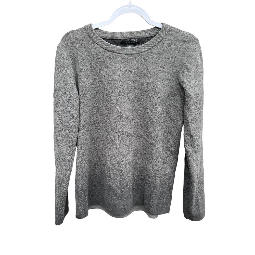 Barefoot Dreams CozyChic Ultra Lite Long Sleeve Crew Neck Sweater Ombre Grey L